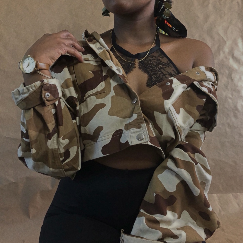 ˚ * . SAND TAN CAMO JACKET . * ˚